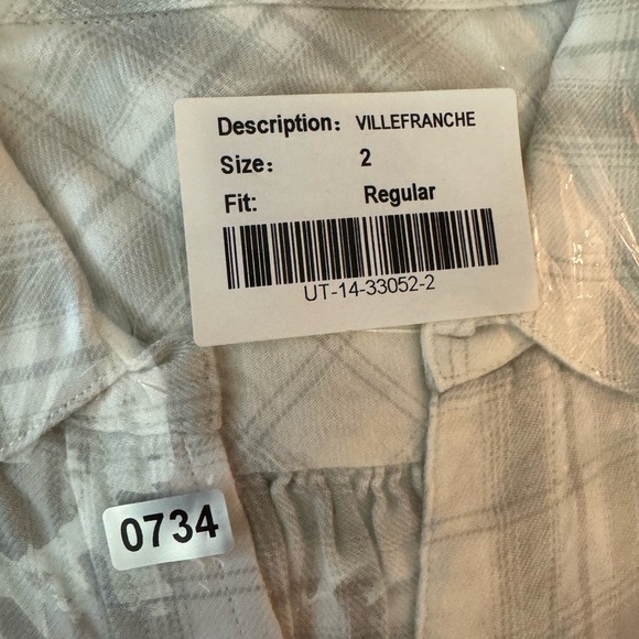 Untuckit Villefranche Sleeveless Button Down Shirt Grey & White Plaid - Picture 7 of 8